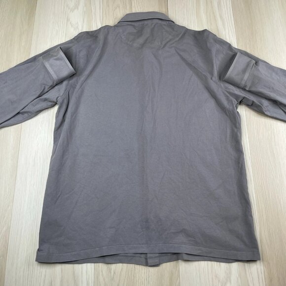 NWT Mr. P. Mens Gray Long Sleeve High Low Hem Button Up Shirt - Picture 2 of 12